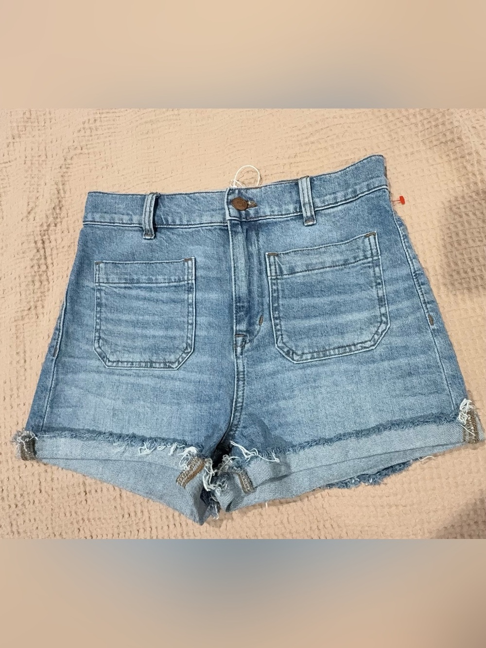 Madewell Light Blue High-Waist Denim Shorts